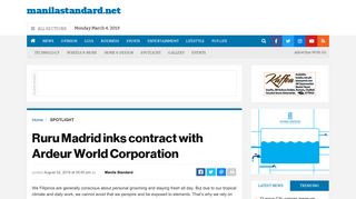 Ruru Madrid inks contract with Ardeur World Corporation - Manila ...