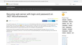 Securing web server with login and password on .NET ... - MSDN Blogs