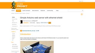 Simple Arduino web server with ethernet shield - CodeProject