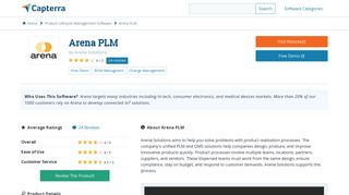 Arena PLM Reviews and Pricing - 2019 - Capterra