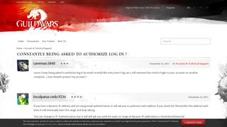 constantly being asked to authorize log in ? — Guild Wars 2 Forums