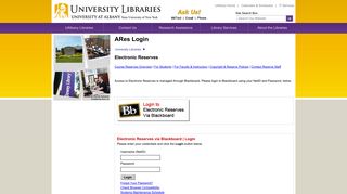 ARes Login | University Libraries