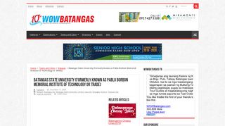 Batangas State University (Formerly known as Pablo Borbon Memorial ...