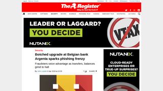 Botched upgrade at Belgian bank Argenta sparks phishing frenzy ...