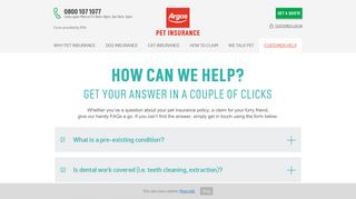 Customer Help | Argos Pet Insurance