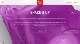 Argos Careers · Shake it up