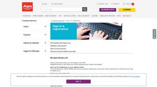 Argos.co.uk Log in & Registration