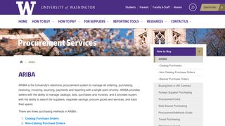 ARIBA | Procurement Services - UW Finance - University of Washington