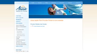 Arise Health Plan Provider Portal is now available