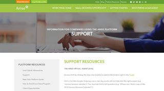 Arise Work From Home | Support