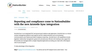 Aristotle Sync integration provides state and federal compliance for ...