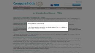Arithmetic Boot Camp | Frequently Asked Questions - Compare4Kids