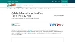 @ArivaleTeam Launches Free Food Therapy App - PR Newswire