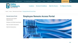 Employee Remote Access Portal - Valley Children's Healthcare