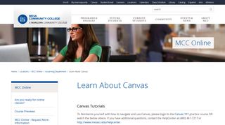 Learn About Canvas | MCC Online | Mesa Community College
