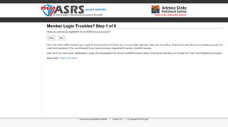 myASRS | Arizona State Retirement System :: Already Registered