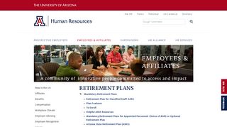 Retirement Plans - Human Resources - University of Arizona