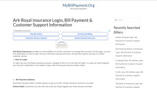 Ark Royal Insurance Login, Bill Payment & Customer Support ...