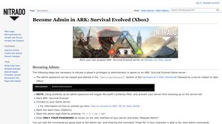 Become Admin in ARK: Survival Evolved (Xbox) - Nitradopedia EN
