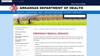 Emergency Medical Services Arkansas Department of Health