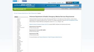 Arkansas Department of Health, Emergency Medical Services ...