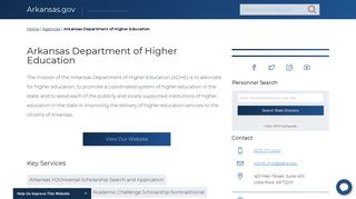 Arkansas Department of Higher Education | Arkansas.gov