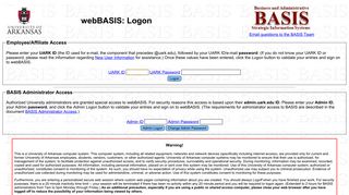 webBASIS: Logon - University of Arkansas
