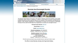 Highway Police Oversize and Overweight Permits - Arkansas ...