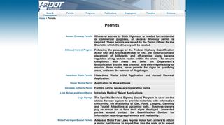 ARDOT Permits - Arkansas Department of Transportation