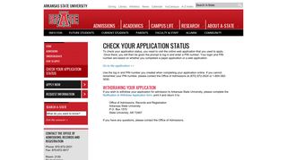 Check Your Application Status - Arkansas State University