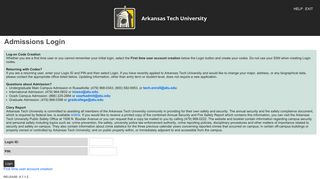 Admissions Login - ATU - Arkansas Tech University