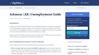 Arkansas (AR) Unemployment Guide - Eligibility.com