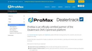 certified integration with Dealertrack DMS - ProMax Unlimited