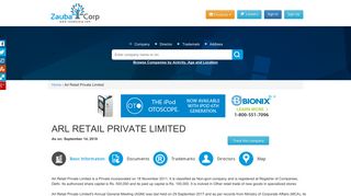 ARL RETAIL PRIVATE LIMITED - Company, directors and contact ...