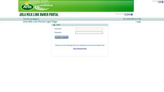 Arla Milk Link Portal Login Page | CorePortal (Live 11.0.1 Hosted Arla)