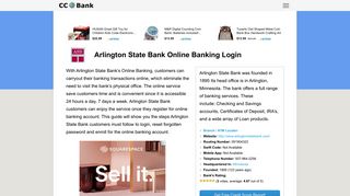Arlington State Bank Online Banking Login - CC Bank