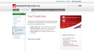 Visa Credit Card » Armed Forces Bank