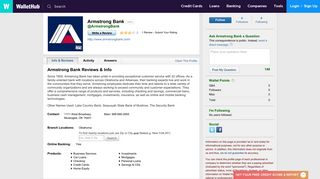 Armstrong Bank Reviews - WalletHub