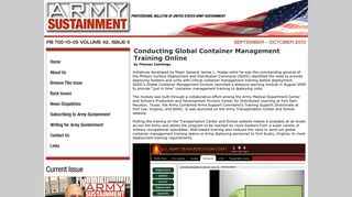 Army Sustainment: Conducting Global Container Management ...