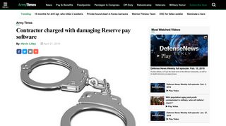 Contractor charged with damaging Reserve pay software - Army Times
