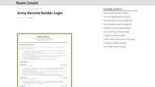 Army Resume Builder Login - Resume : Resume Examples ...