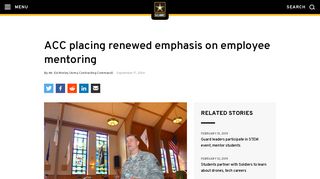 ACC placing renewed emphasis on employee mentoring ... - Army.mil