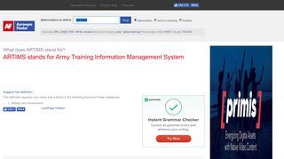 ARTIMS - Army Training Information Management System ...