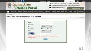 search veterans - Indian Army Veterans Portal
