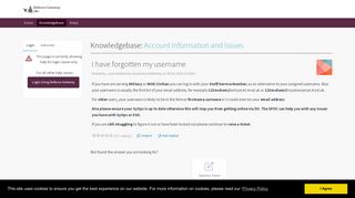 I have forgotten my username - Powered by Kayako Help Desk Software