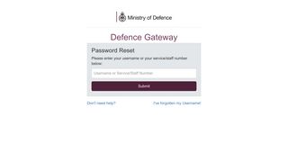 Defence Gateway - Forgot password
