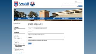 User account | Arndell Anglican College
