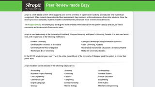 Aropä: Peer Review made Easy - School of Computing Science