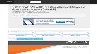 BGW210 BGW210-700 ARRIS uDSL Wireless Residential Gateway ...