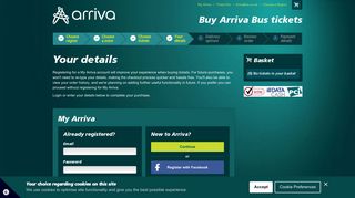 Your details - Arriva Bus - Buy Tickets Online